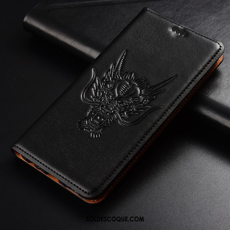 Coque Sony Xperia L3 Modèle Fleurie Étui Étui En Cuir Dragon Cuir Véritable Soldes