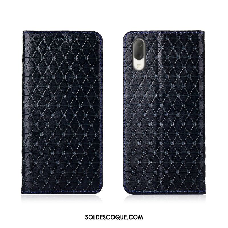 Coque Sony Xperia L3 Tout Compris Délavé En Daim Nouveau Étui Plaid Housse En Vente