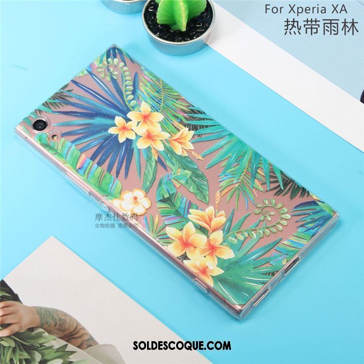 Coque Sony Xperia Xa Protection Peinture Transparent Vert Très Mince En Vente