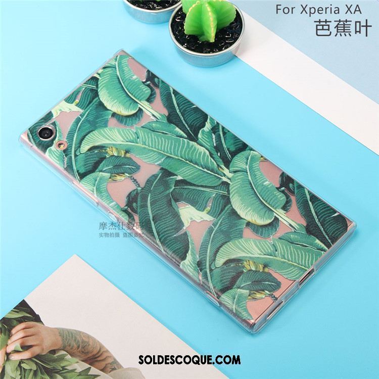 Coque Sony Xperia Xa Protection Peinture Transparent Vert Très Mince En Vente