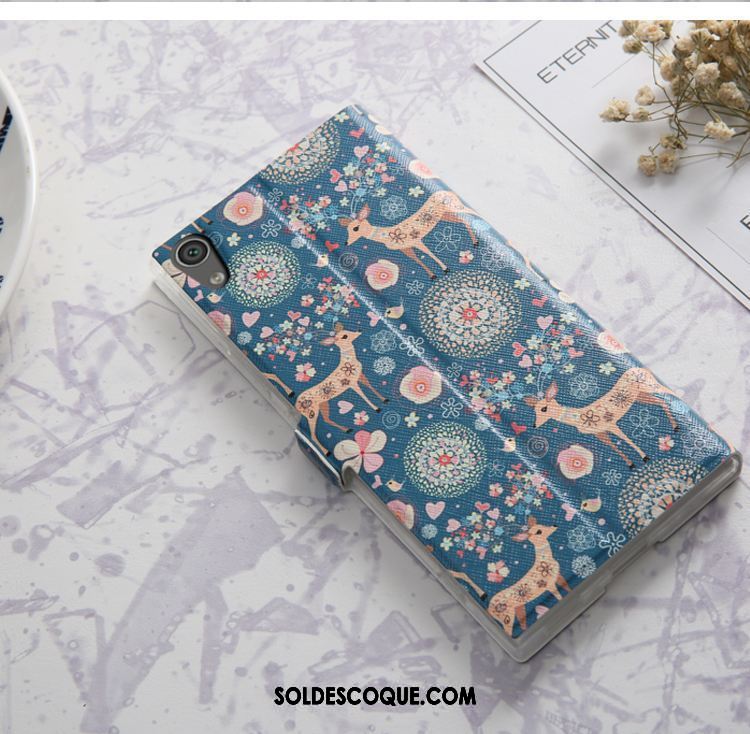 Coque Sony Xperia Xa Ultra Étui En Cuir Bleu Fluide Doux Téléphone Portable Incassable En Ligne