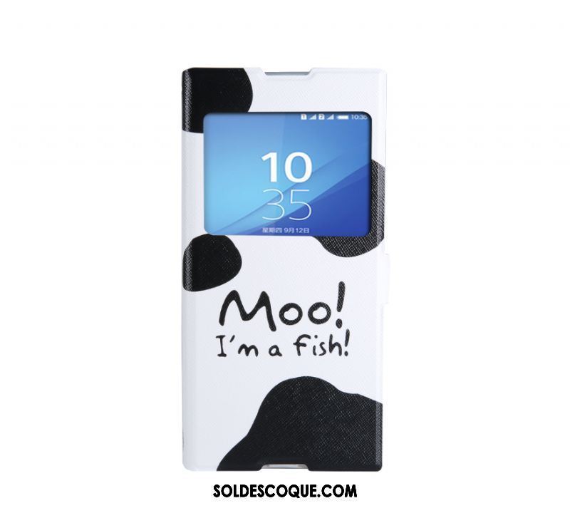 Coque Sony Xperia Xa1 Blanc Dessin Animé Support Étui En Cuir Protection En Ligne