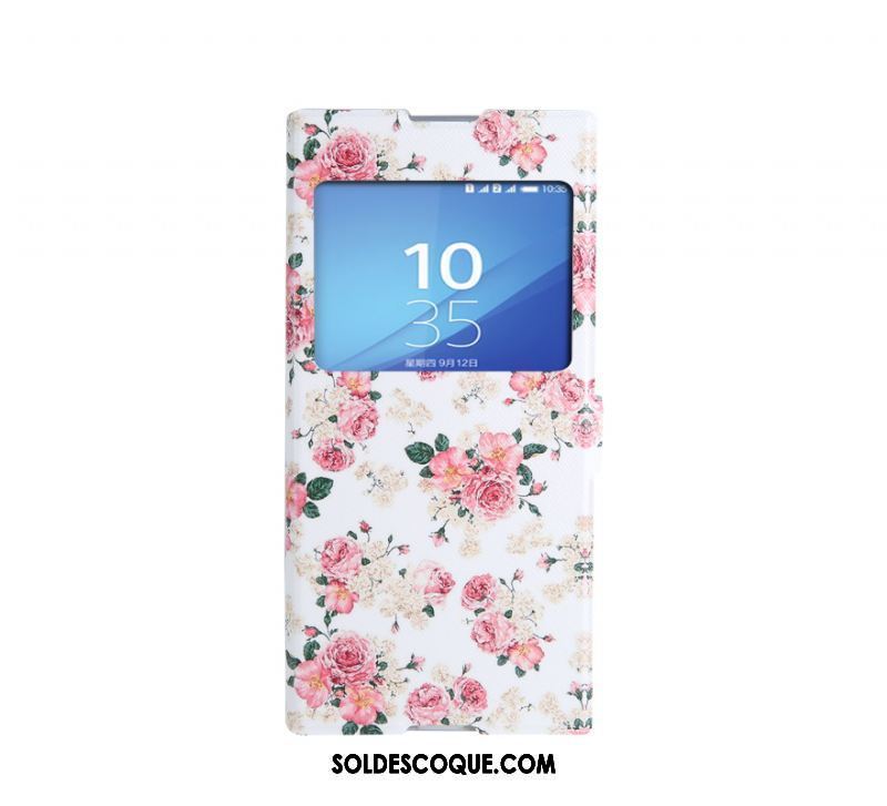 Coque Sony Xperia Xa1 Blanc Dessin Animé Support Étui En Cuir Protection En Ligne