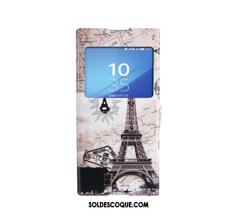 Coque Sony Xperia Xa1 Blanc Dessin Animé Support Étui En Cuir Protection En Ligne