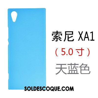 Coque Sony Xperia Xa1 Bleu Délavé En Daim Étui Téléphone Portable Difficile Housse Pas Cher