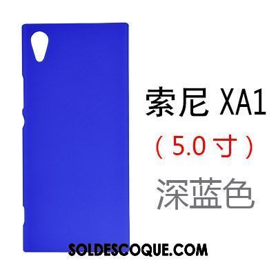 Coque Sony Xperia Xa1 Bleu Délavé En Daim Étui Téléphone Portable Difficile Housse Pas Cher