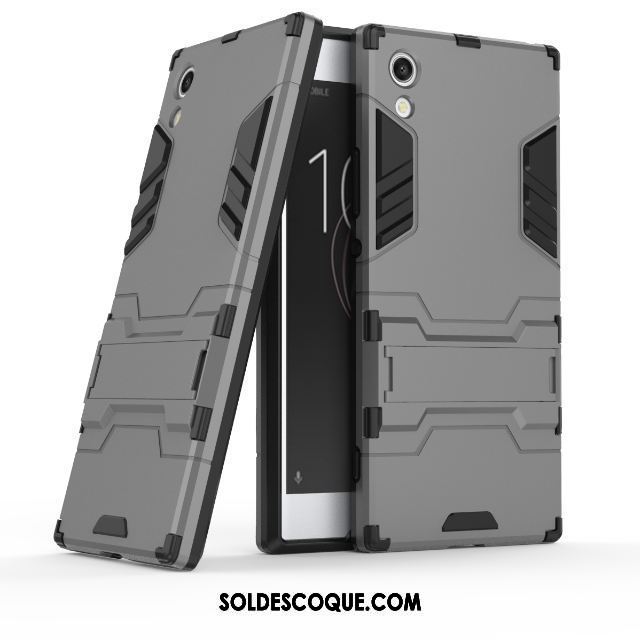 Coque Sony Xperia Xa1 Noir Téléphone Portable Protection Incassable Délavé En Daim Soldes