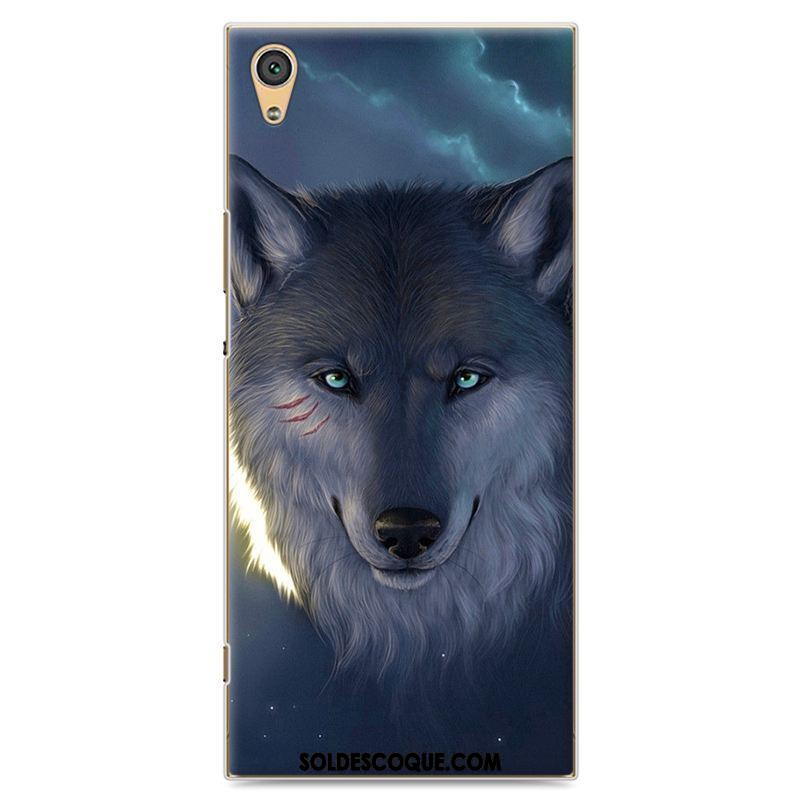 Coque Sony Xperia Xa1 Peinture Dessin Animé Bleu Étui Difficile En Vente