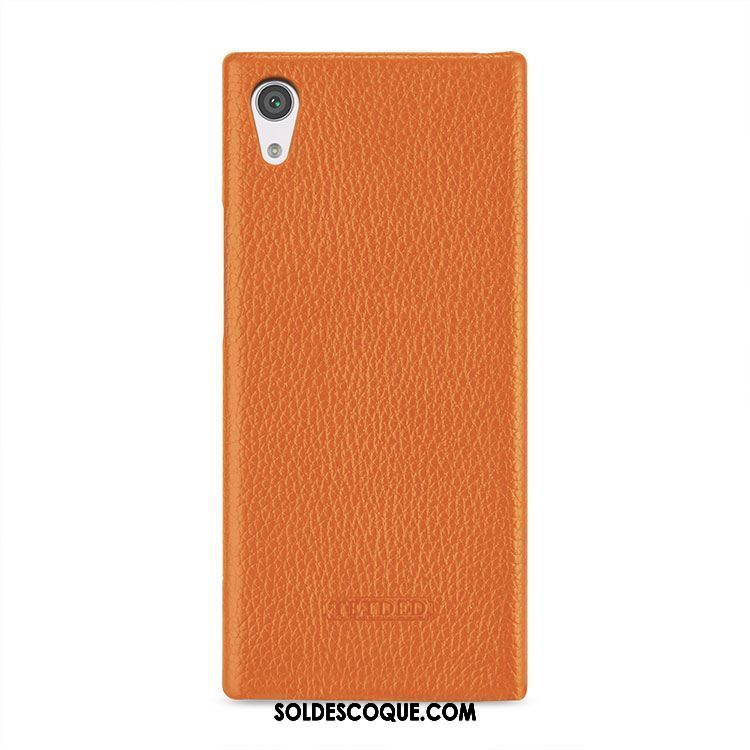 Coque Sony Xperia Xa1 Plus Jaune Étui Téléphone Portable Cuir Véritable Étui En Cuir France