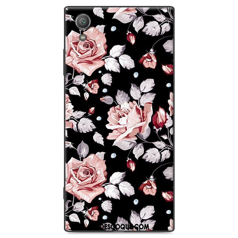 Coque Sony Xperia Xa1 Plus Rose Étui Protection Noir Téléphone Portable En Vente