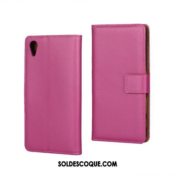 Coque Sony Xperia Xa1 Plus Téléphone Portable Portefeuille Modèle Fleurie Cuir Véritable Bleu Soldes