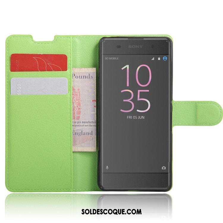 Coque Sony Xperia Xa1 Plus Étui En Cuir Vert Téléphone Portable Carte Protection En Vente