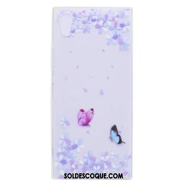 Coque Sony Xperia Xa1 Transparent Téléphone Portable Étui Peinture Rose Pas Cher