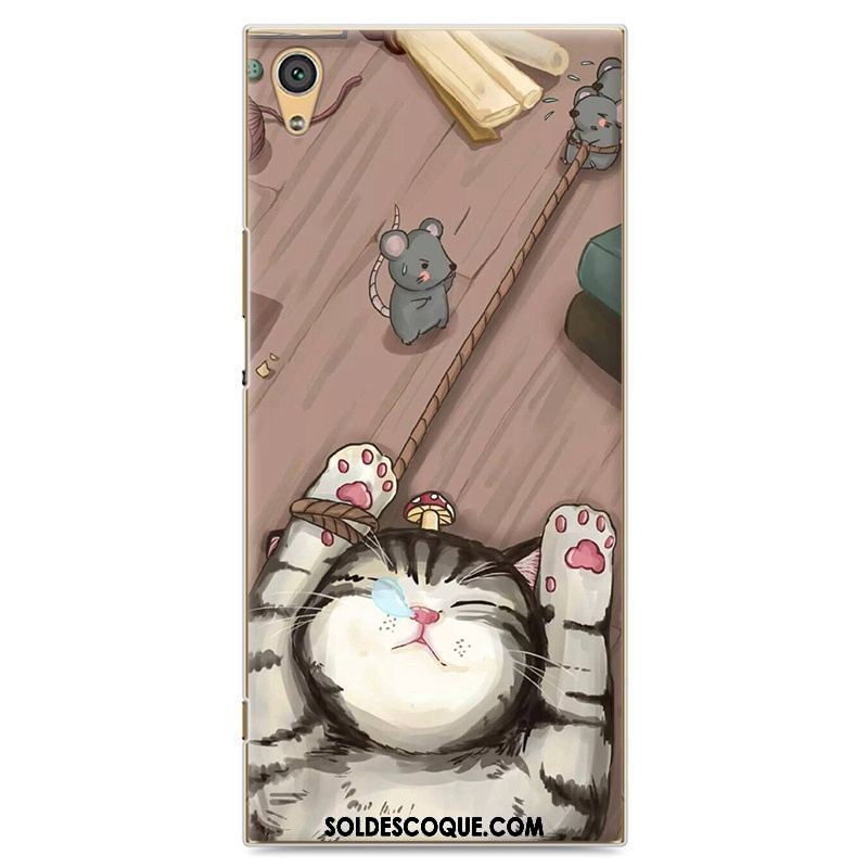 Coque Sony Xperia Xa1 Téléphone Portable Gris Protection Dessin Animé Peinture Housse En Ligne