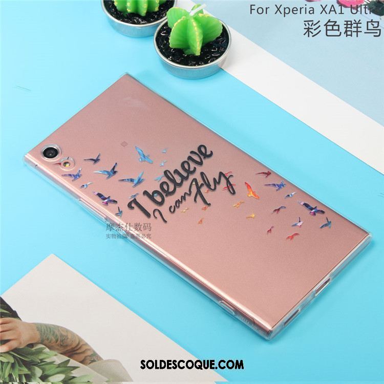 Coque Sony Xperia Xa1 Ultra Bleu Fluide Doux Créatif Transparent Téléphone Portable Housse En Ligne