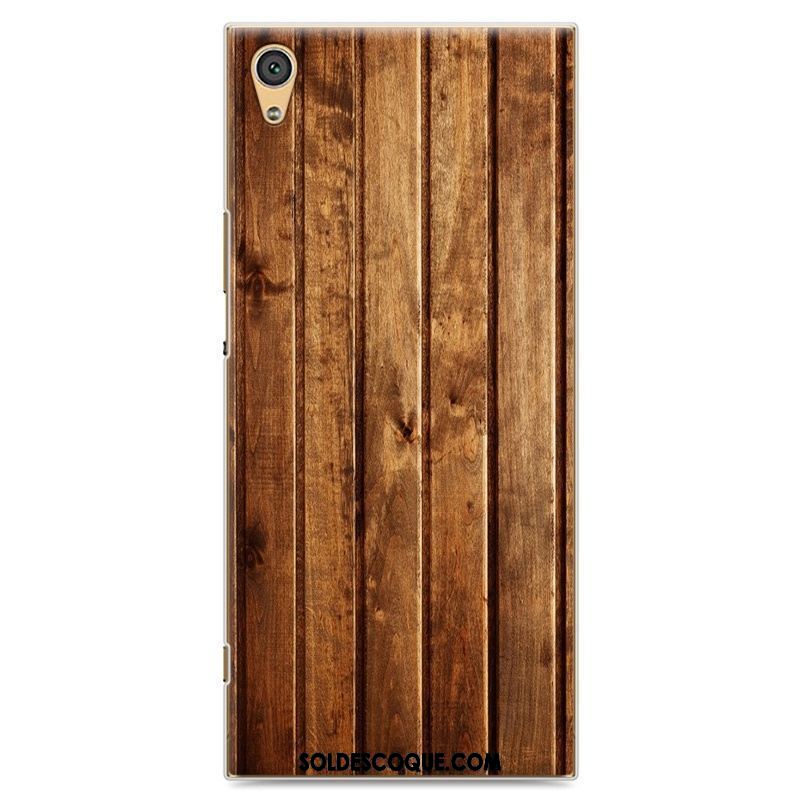 Coque Sony Xperia Xa1 Ultra Bleu Marin Étui Grain De Bois Téléphone Portable Protection Soldes