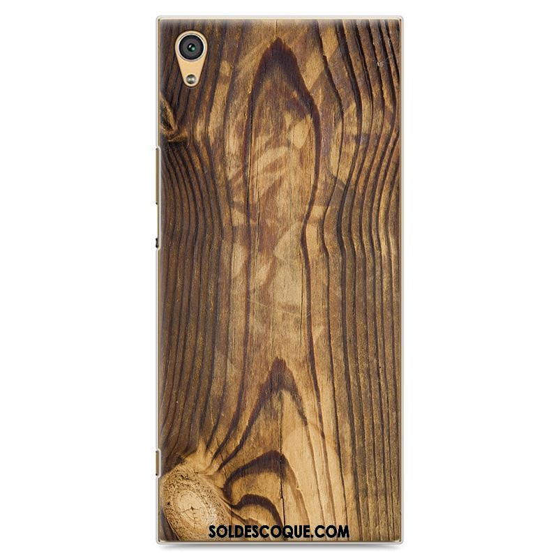 Coque Sony Xperia Xa1 Ultra Bleu Marin Étui Grain De Bois Téléphone Portable Protection Soldes