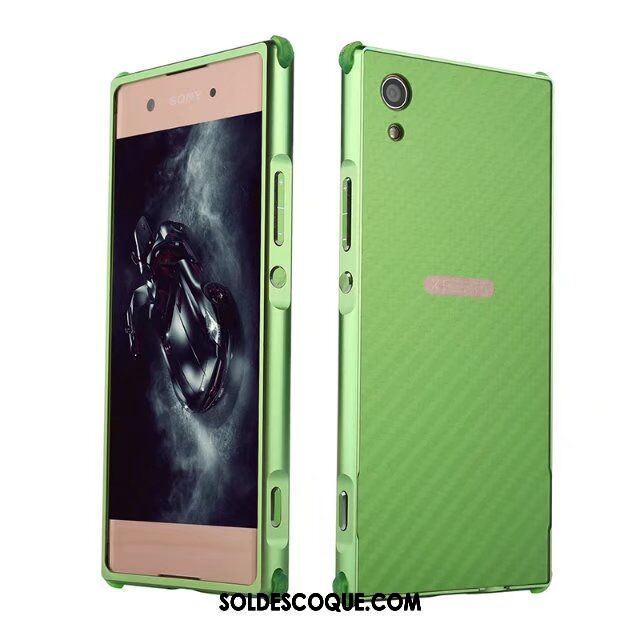 Coque Sony Xperia Xa1 Ultra Métal Vert Fibre Difficile Téléphone Portable Pas Cher