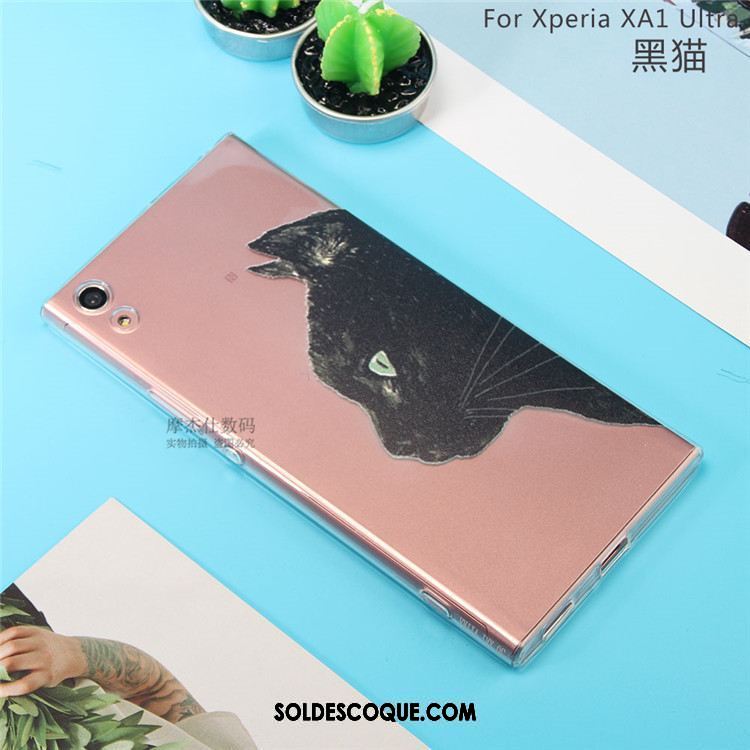 Coque Sony Xperia Xa1 Ultra Rose Fluide Doux Téléphone Portable Protection Étui Pas Cher