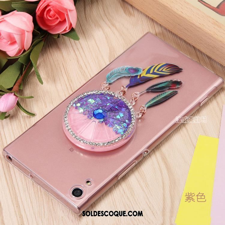 Coque Sony Xperia Xa1 Ultra Très Mince Quicksand Rose Silicone Transparent En Ligne