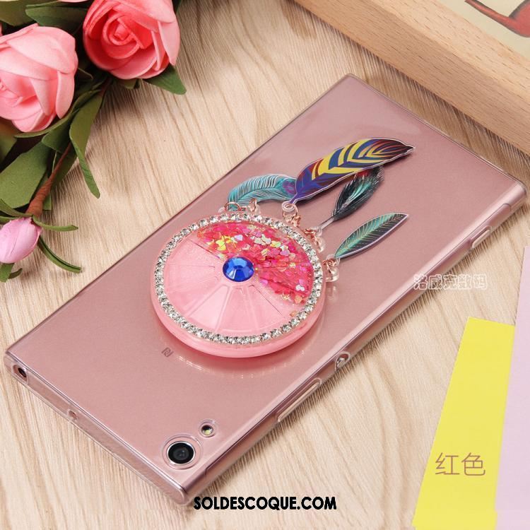 Coque Sony Xperia Xa1 Ultra Très Mince Quicksand Rose Silicone Transparent En Ligne