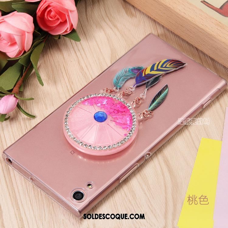 Coque Sony Xperia Xa1 Ultra Très Mince Quicksand Rose Silicone Transparent En Ligne