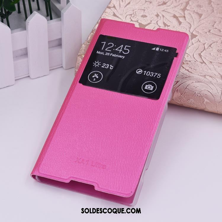 Coque Sony Xperia Xa1 Ultra Étui Bleu Téléphone Portable Ouvrir La Fenêtre Protection Pas Cher