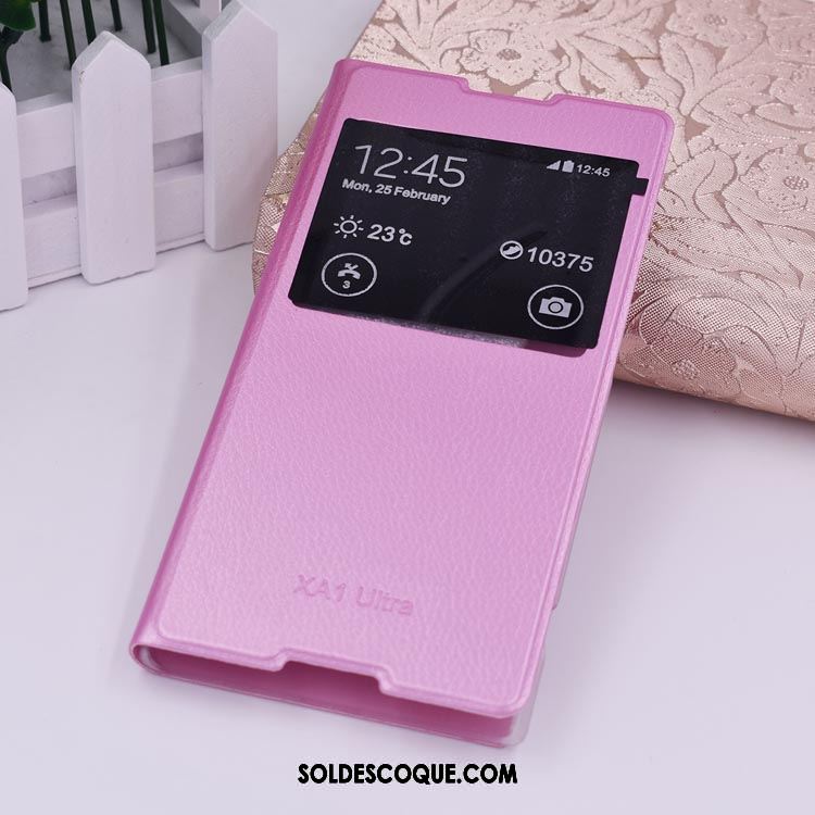 Coque Sony Xperia Xa1 Ultra Étui Bleu Téléphone Portable Ouvrir La Fenêtre Protection Pas Cher