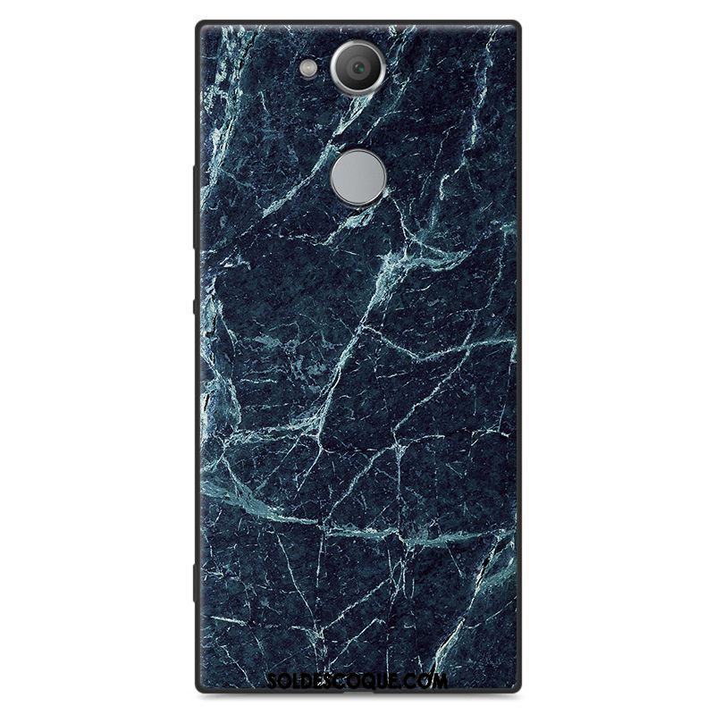 Coque Sony Xperia Xa2 Fluide Doux Étui Protection Bleu Marin Simple Pas Cher