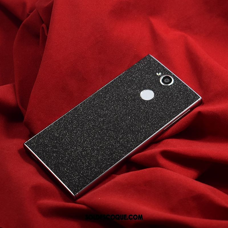 Coque Sony Xperia Xa2 Plus Couleur Décoration Délavé En Daim Protection Rouge En Vente