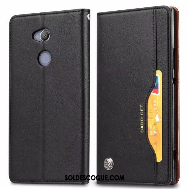 Coque Sony Xperia Xa2 Plus Support Étui Vin Rouge Étui En Cuir Business Soldes