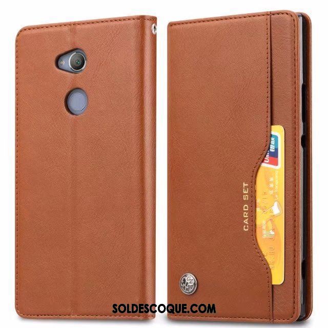 Coque Sony Xperia Xa2 Plus Support Étui Vin Rouge Étui En Cuir Business Soldes