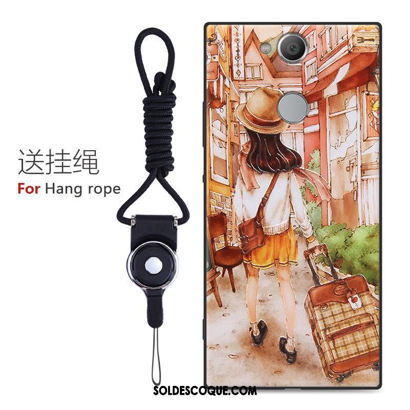 Coque Sony Xperia Xa2 Plus Téléphone Portable Incassable Délavé En Daim Dessin Animé Gaufrage Pas Cher