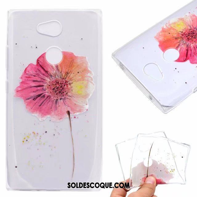 Coque Sony Xperia Xa2 Protection Transparent Étui Rose Fluide Doux En Vente