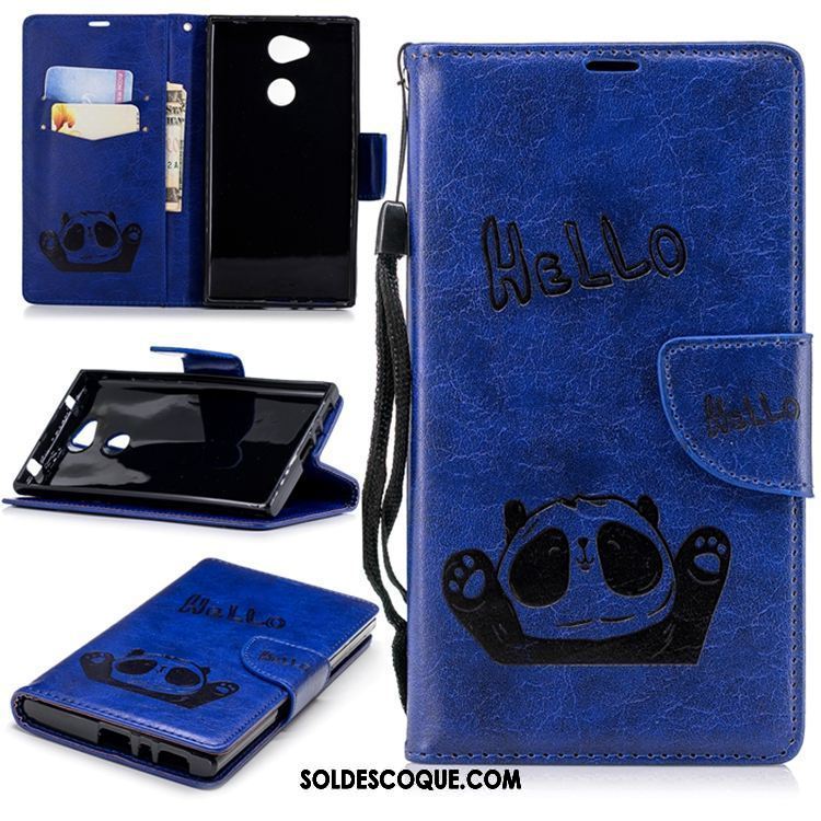 Coque Sony Xperia Xa2 Téléphone Portable Support Étui En Cuir Bleu Tout Compris Pas Cher