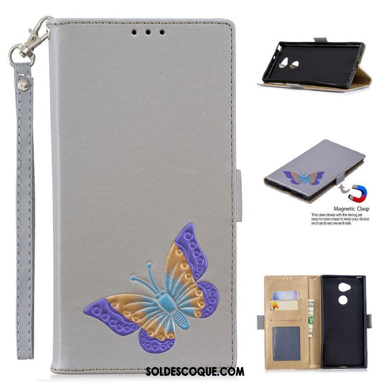 Coque Sony Xperia Xa2 Ultra Papillon Carte Tout Compris Protection Téléphone Portable Pas Cher