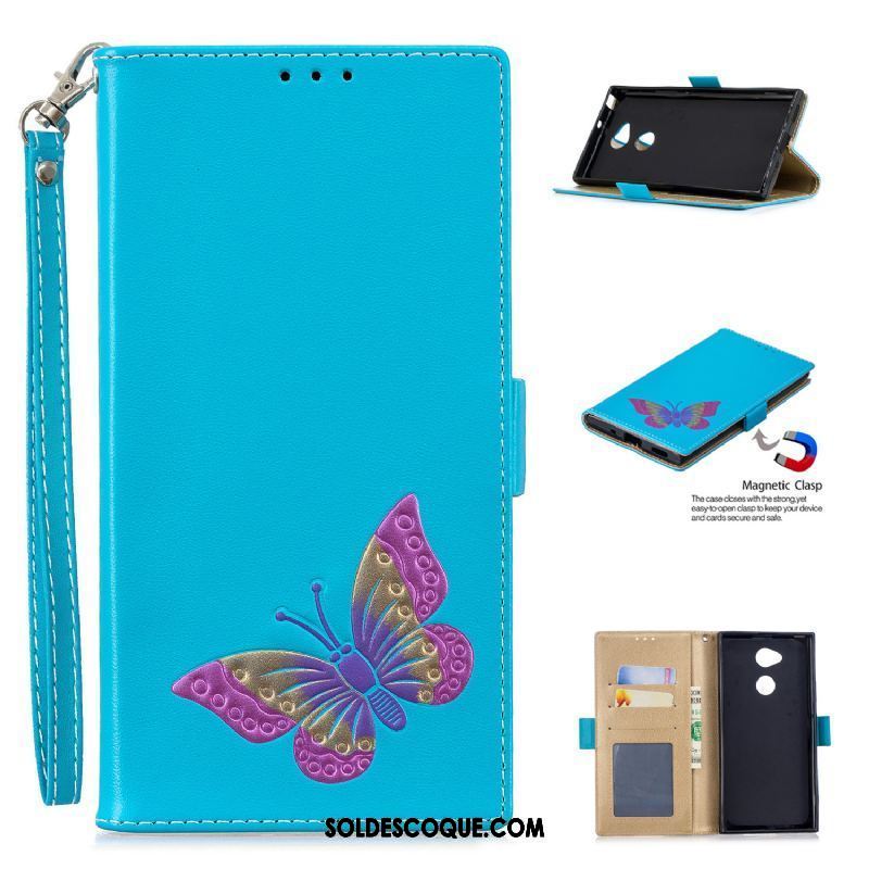 Coque Sony Xperia Xa2 Ultra Papillon Carte Tout Compris Protection Téléphone Portable Pas Cher