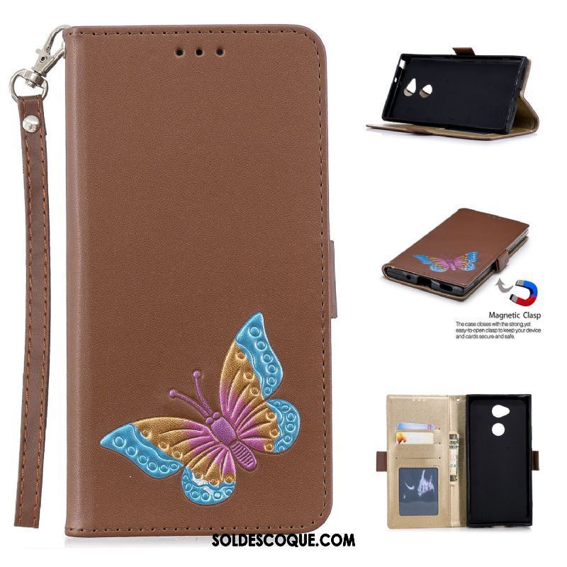 Coque Sony Xperia Xa2 Ultra Papillon Carte Tout Compris Protection Téléphone Portable Pas Cher