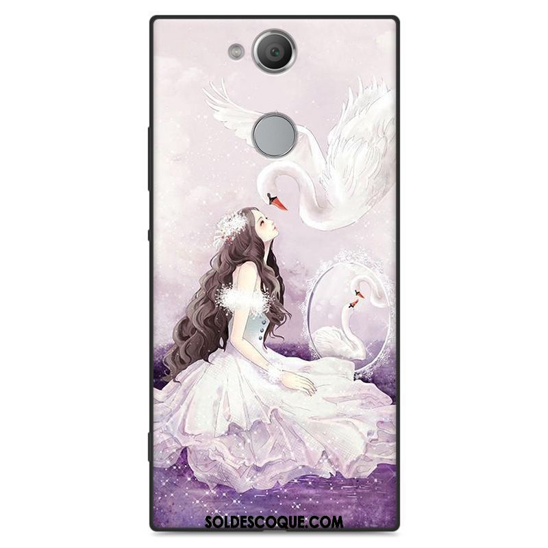 Coque Sony Xperia Xa2 Ultra Téléphone Portable Dessin Animé Étui Noir Délavé En Daim En Vente