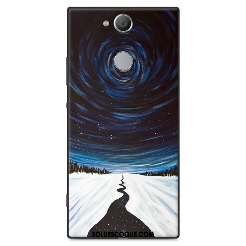 Coque Sony Xperia Xa2 Ultra Téléphone Portable Dessin Animé Étui Noir Délavé En Daim En Vente