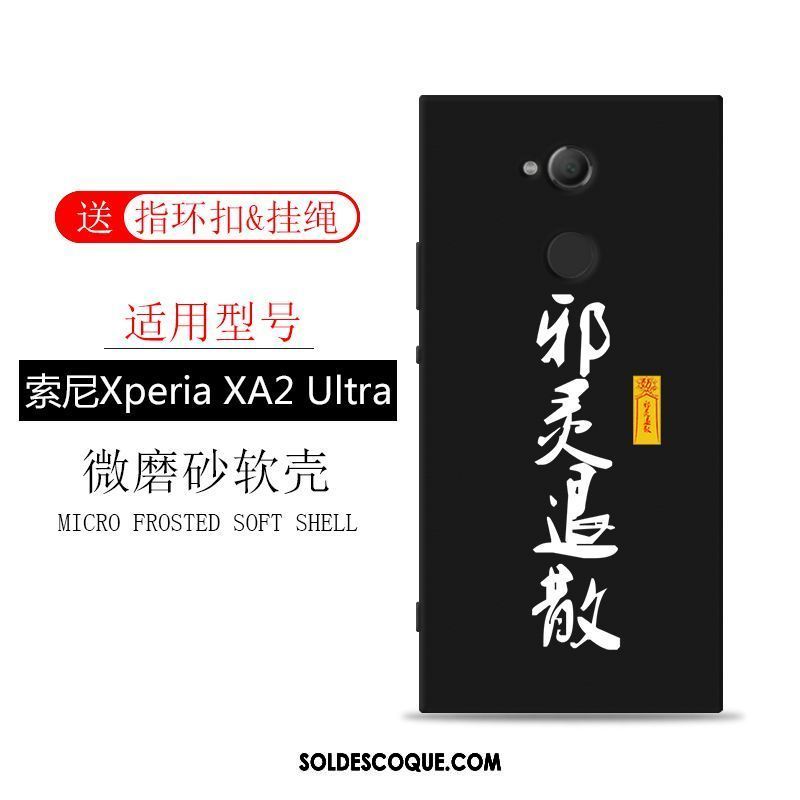 Coque Sony Xperia Xa2 Ultra Téléphone Portable Incassable Noir Délavé En Daim Créatif Soldes