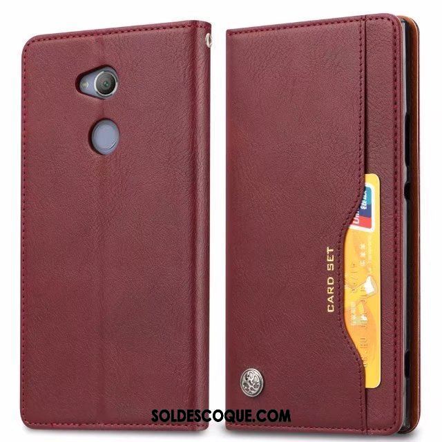 Coque Sony Xperia Xa2 Étui Protection Business Noir Étui En Cuir En Vente