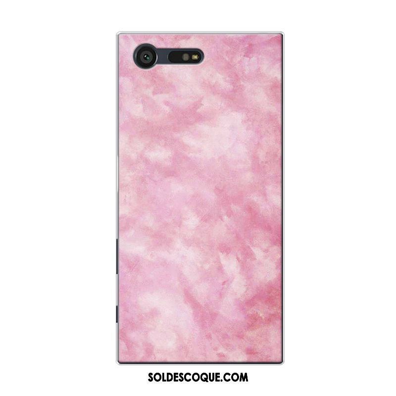 Coque Sony Xperia Xz Premium Simple Rose Silicone Grand Tout Compris Pas Cher