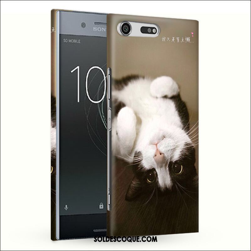 Coque Sony Xperia Xz Premium Téléphone Portable Jaune Difficile Chat Mignonne Pas Cher