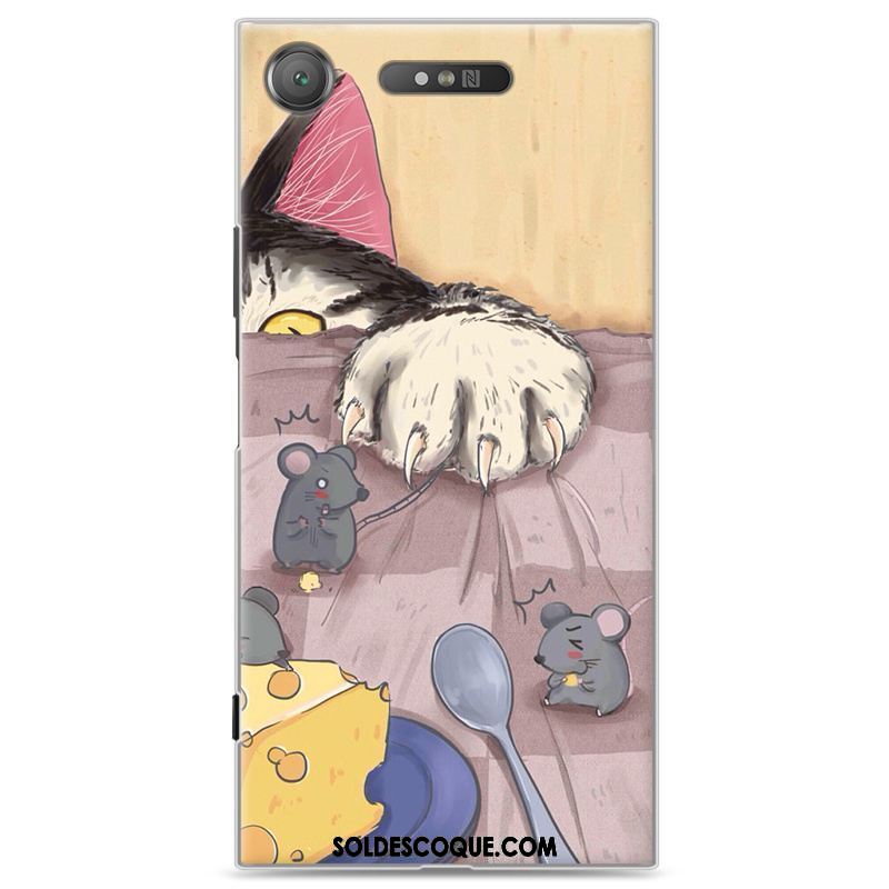 Coque Sony Xperia Xz1 Charmant Étui Bleu Dessin Animé Protection Pas Cher