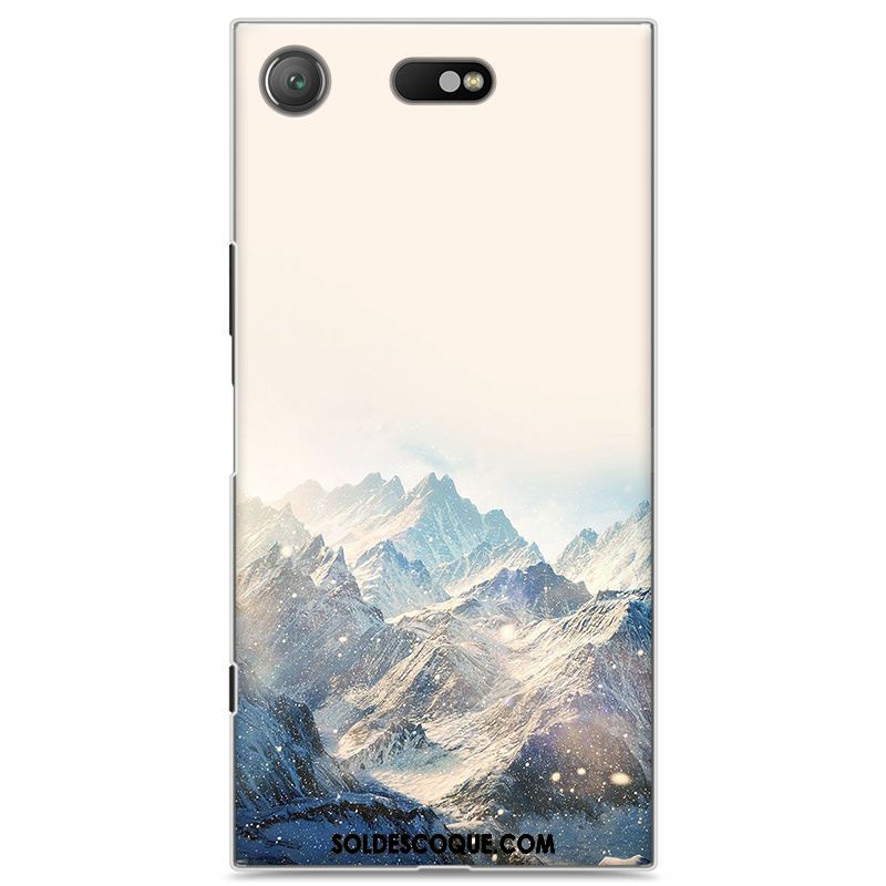 Coque Sony Xperia Xz1 Compact Bleu Peinture Téléphone Portable Dessin Animé Difficile France