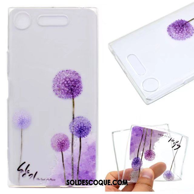 Coque Sony Xperia Xz1 Compact Fluide Doux Téléphone Portable Tout Compris Violet Étui Housse Soldes