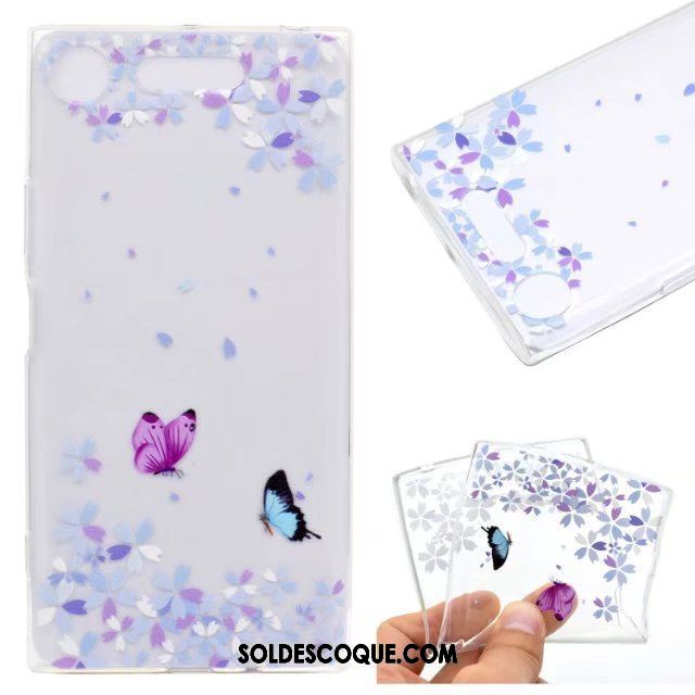 Coque Sony Xperia Xz1 Compact Fluide Doux Téléphone Portable Tout Compris Violet Étui Housse Soldes