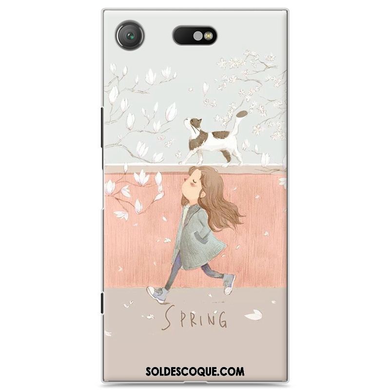 Coque Sony Xperia Xz1 Compact Gris Téléphone Portable Peinture Incassable Personnalité Housse Soldes