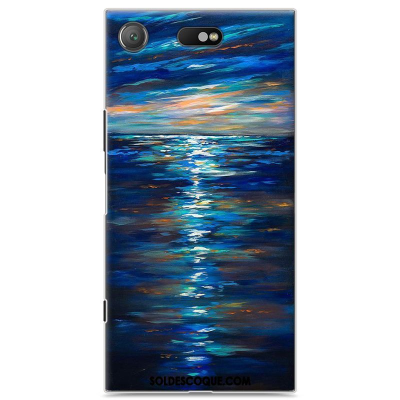 Coque Sony Xperia Xz1 Compact Gris Téléphone Portable Peinture Incassable Personnalité Housse Soldes